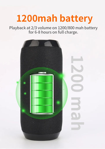Altoparlante Bluetooth portatile con radio FM, vivavoce e bassi potenziati