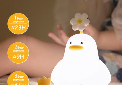 Luce notturna LED piccola anatra in silicone ricaricabile USB per bambini
