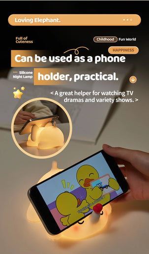 Lampada LED notturna in silicone con animali, ricaricabile e portatile per bambini