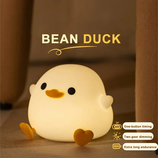 Luce notturna LED piccola anatra in silicone ricaricabile USB per bambini
