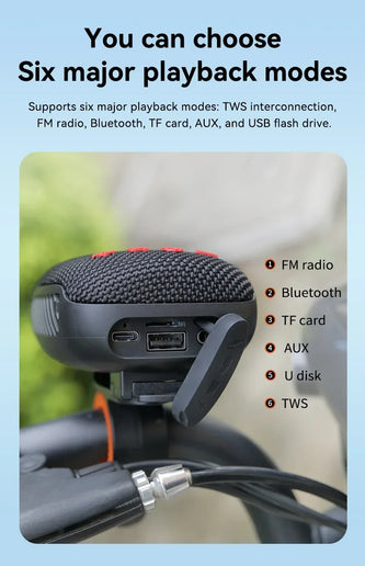 Altoparlante Bluetooth portatile TG392 impermeabile con radio FM per bici
